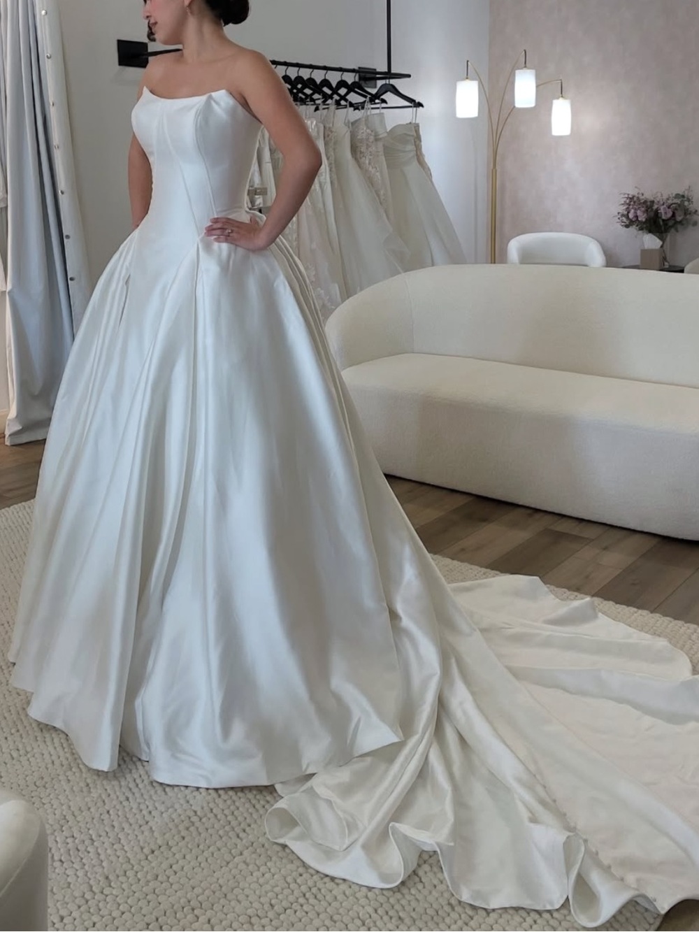 Strapless Ivory Satin Ball Gown | Maggie Sottero - Fortune